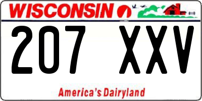 WI license plate 207XXV