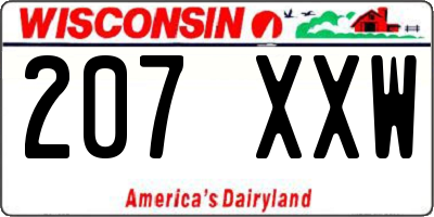 WI license plate 207XXW