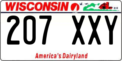 WI license plate 207XXY