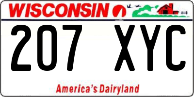 WI license plate 207XYC