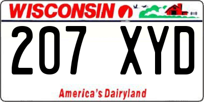 WI license plate 207XYD