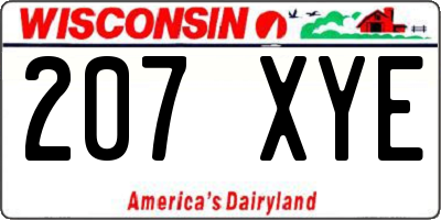 WI license plate 207XYE