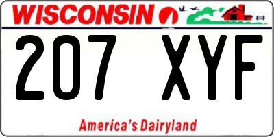WI license plate 207XYF