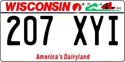 WI license plate 207XYI