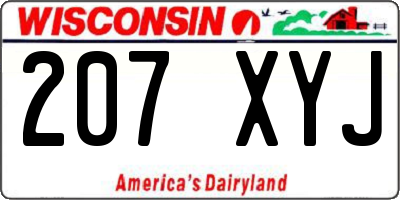 WI license plate 207XYJ