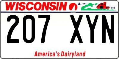 WI license plate 207XYN