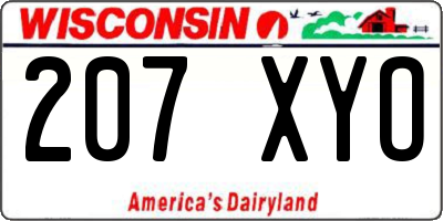 WI license plate 207XYO