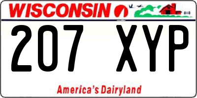 WI license plate 207XYP