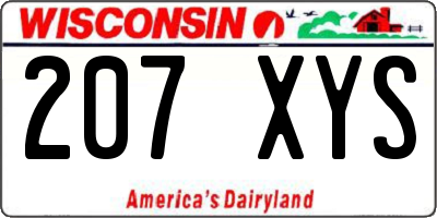 WI license plate 207XYS