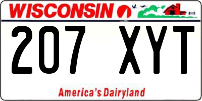 WI license plate 207XYT