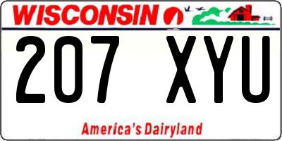 WI license plate 207XYU