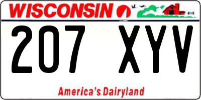 WI license plate 207XYV