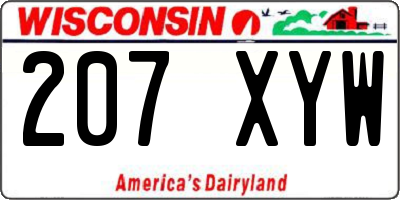 WI license plate 207XYW