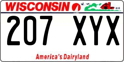WI license plate 207XYX