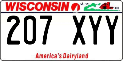 WI license plate 207XYY