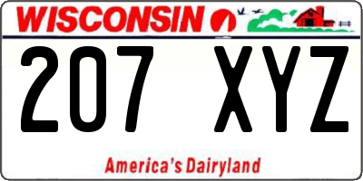 WI license plate 207XYZ