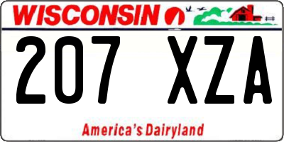 WI license plate 207XZA