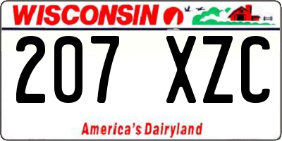 WI license plate 207XZC