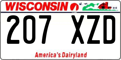 WI license plate 207XZD