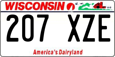 WI license plate 207XZE