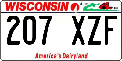 WI license plate 207XZF