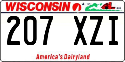 WI license plate 207XZI