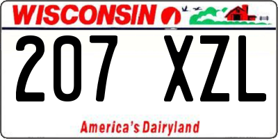 WI license plate 207XZL