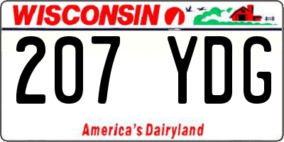 WI license plate 207YDG