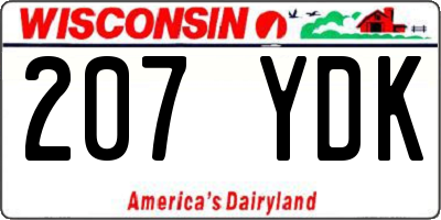 WI license plate 207YDK