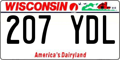 WI license plate 207YDL