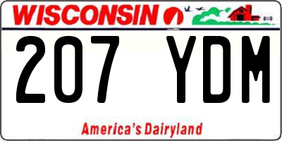 WI license plate 207YDM
