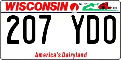 WI license plate 207YDO