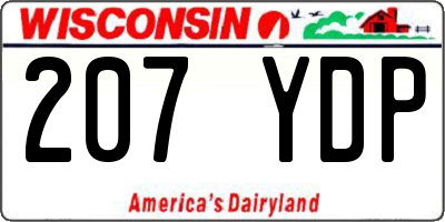 WI license plate 207YDP