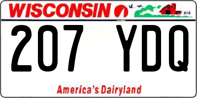 WI license plate 207YDQ