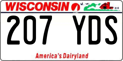 WI license plate 207YDS