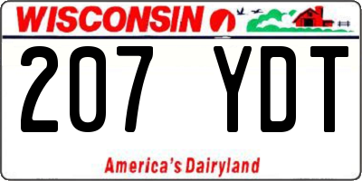 WI license plate 207YDT