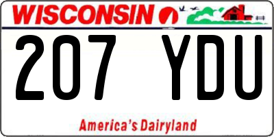 WI license plate 207YDU
