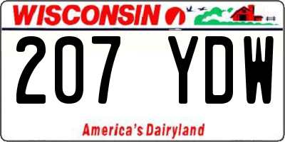 WI license plate 207YDW