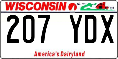 WI license plate 207YDX