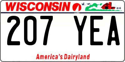 WI license plate 207YEA