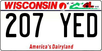 WI license plate 207YED