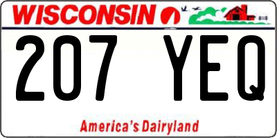 WI license plate 207YEQ