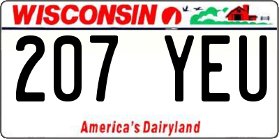 WI license plate 207YEU