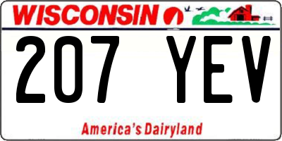 WI license plate 207YEV
