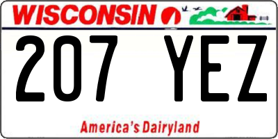 WI license plate 207YEZ