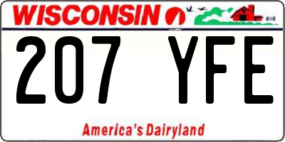 WI license plate 207YFE