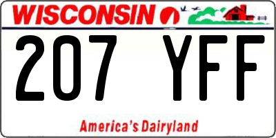 WI license plate 207YFF