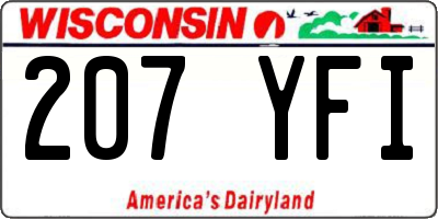 WI license plate 207YFI