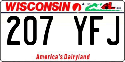 WI license plate 207YFJ