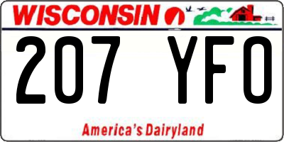 WI license plate 207YFO